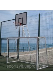 Ворота розбірні для міні футболу і гандболу з баскетбольним щитом 900х680х10мм з вологостійкої ламінованої фанери