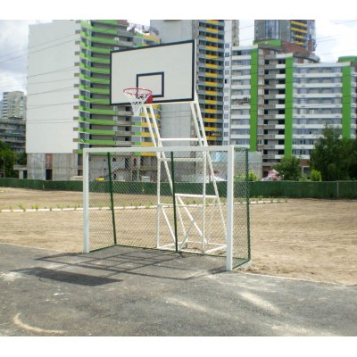 Стойка баскетбольная стационарная (уличная, четыре опоры), вынос стрелы до 125 см