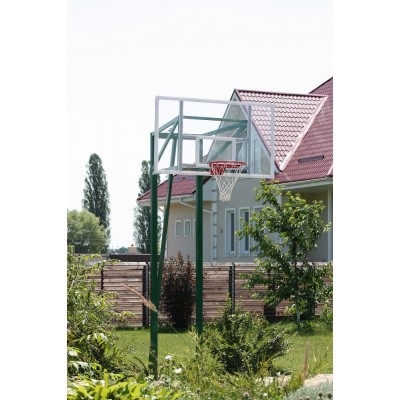 Стойка баскетбольная стационарная (уличная, три опоры), вынос стрелы до 125 см